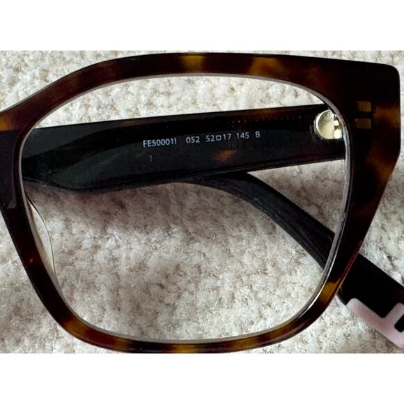 FENDI Way FE50001l 052 Havana Color Geometric Frame with Prescription Lens - Picture 5 of 16